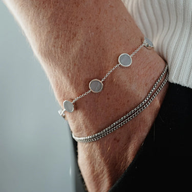 EQUAL 950 STERLING SILVER BRACELET WITH AQUAMARINE STONE